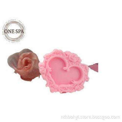 Rose Essential Oil Heart Shape Natural Glycerin Bath Soap w